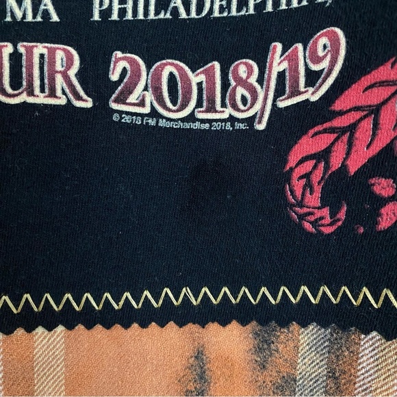 Fleetwood Mac Band Flannel Shirt Mens XL Unisex Upcycled Handmade Black Plaid - Picture 7 of 13